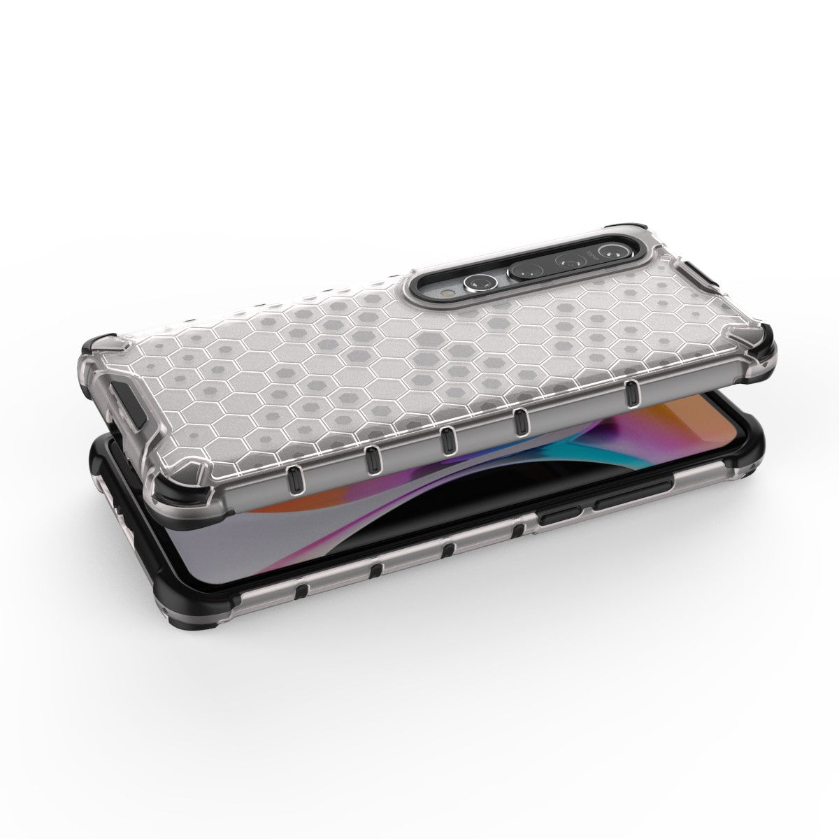 Honeycomb Pattern Shock-proof TPU + PC Combo Case for Xiaomi Mi 10