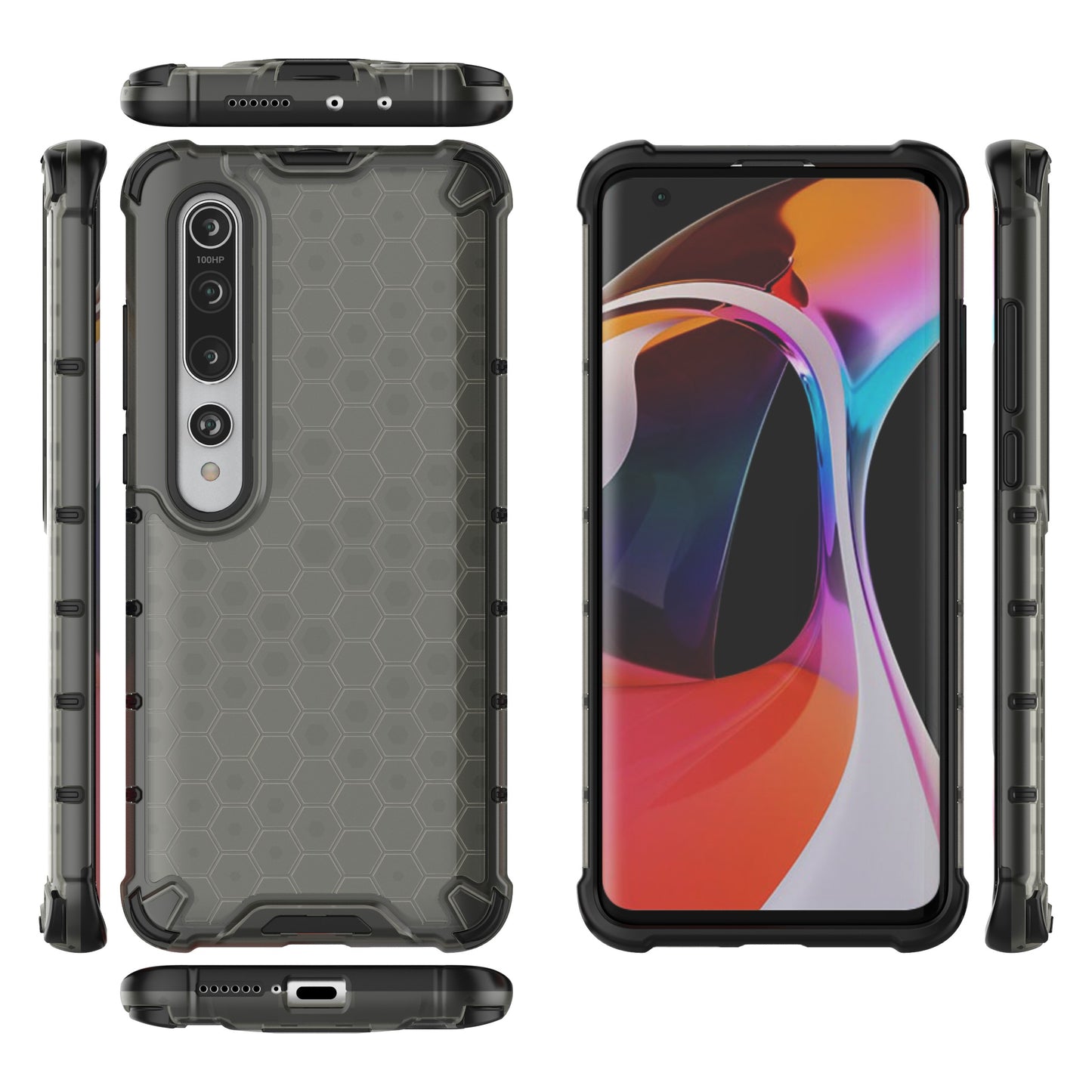 Honeycomb Pattern Shock-proof TPU + PC Combo Case for Xiaomi Mi 10
