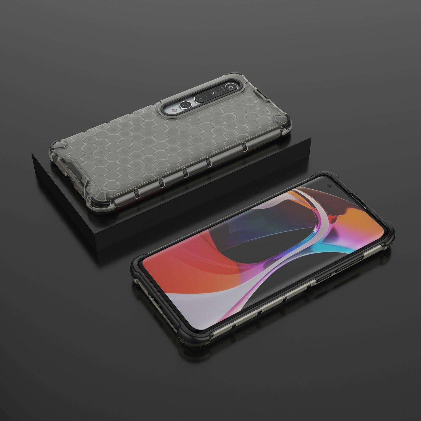 Honeycomb Pattern Shock-proof TPU + PC Combo Case for Xiaomi Mi 10