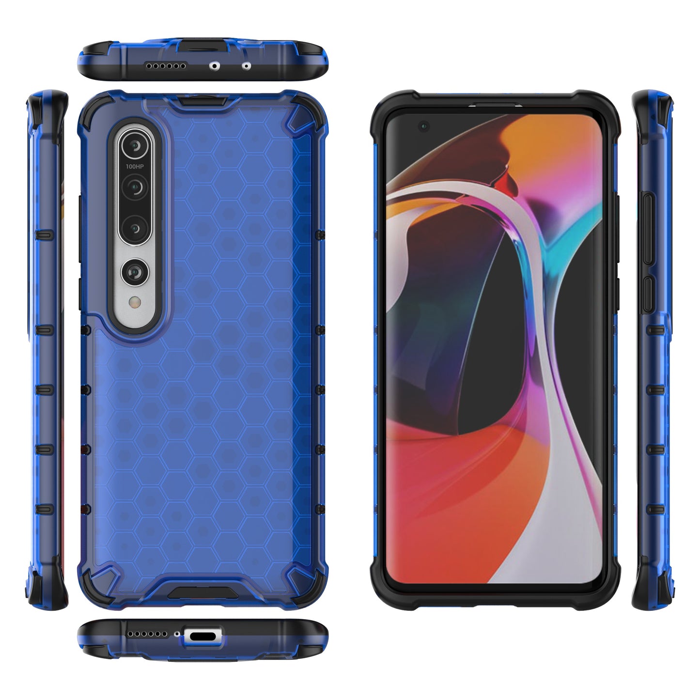 Honeycomb Pattern Shock-proof TPU + PC Combo Case for Xiaomi Mi 10