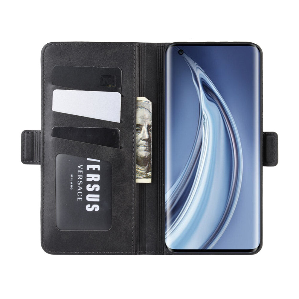 Double Clasp Flip Leather Wallet Stand Phone Case for Xiaomi Mi 10 Pro/Mi 10