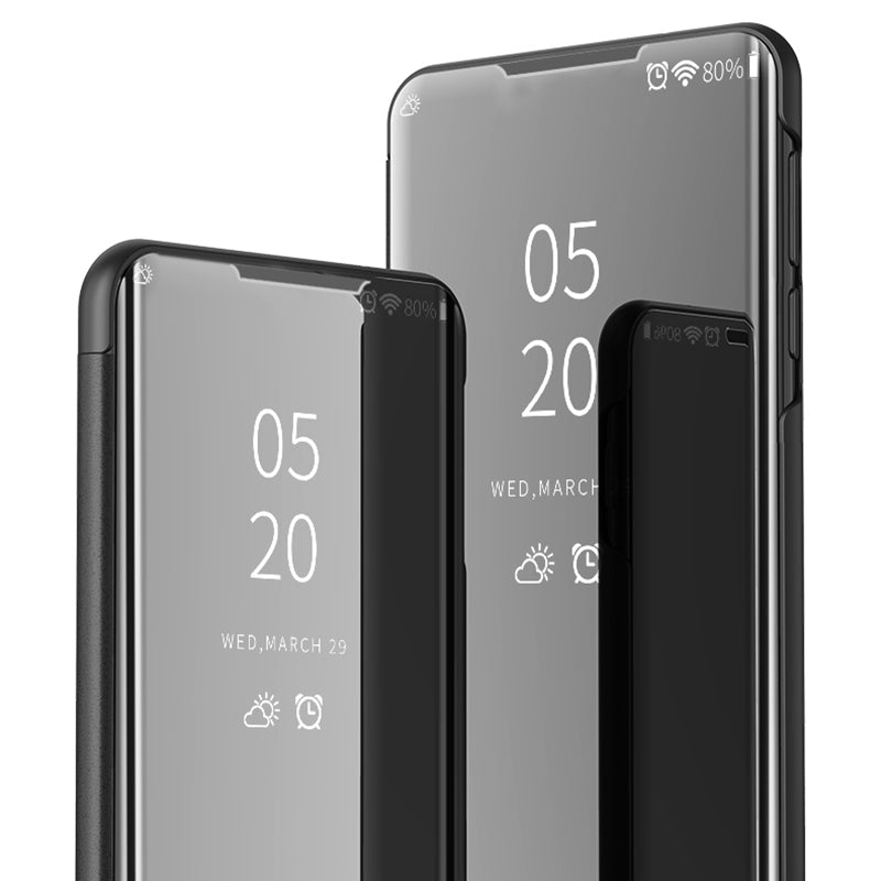 View Window Plated Mirror Surface Leather Stand Shell for Xiaomi Mi 10 / Mi 10 Pro