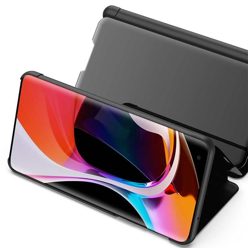 View Window Plated Mirror Surface Leather Stand Shell for Xiaomi Mi 10 / Mi 10 Pro