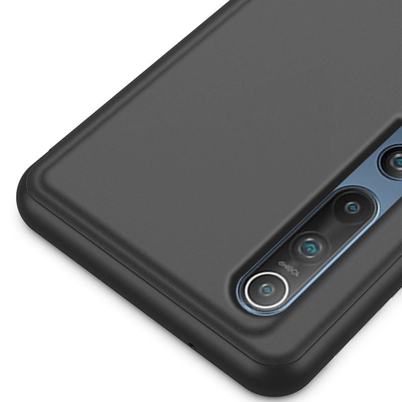 View Window Plated Mirror Surface Leather Stand Shell for Xiaomi Mi 10 / Mi 10 Pro