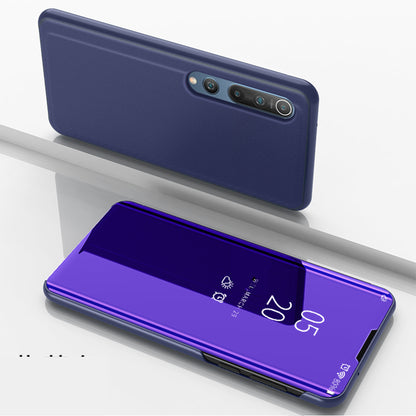 View Window Plated Mirror Surface Leather Stand Shell for Xiaomi Mi 10 / Mi 10 Pro