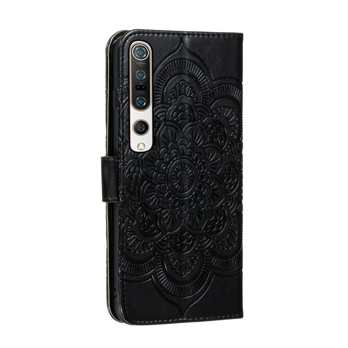 Imprint Mandala Flower Leather Wallet Stand Case for Xiaomi Mi 10 / Mi 10 Pro