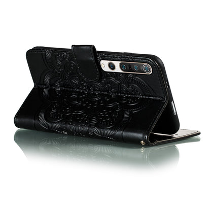 Imprint Mandala Flower Leather Wallet Stand Case for Xiaomi Mi 10 / Mi 10 Pro