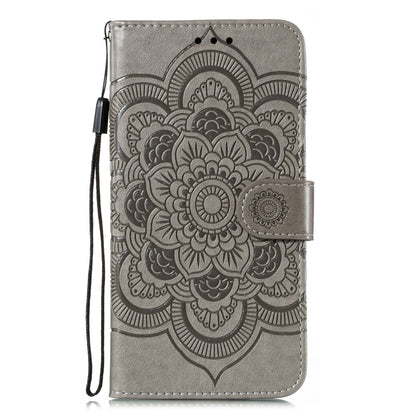 Imprint Mandala Flower Leather Wallet Stand Case for Xiaomi Mi 10 / Mi 10 Pro