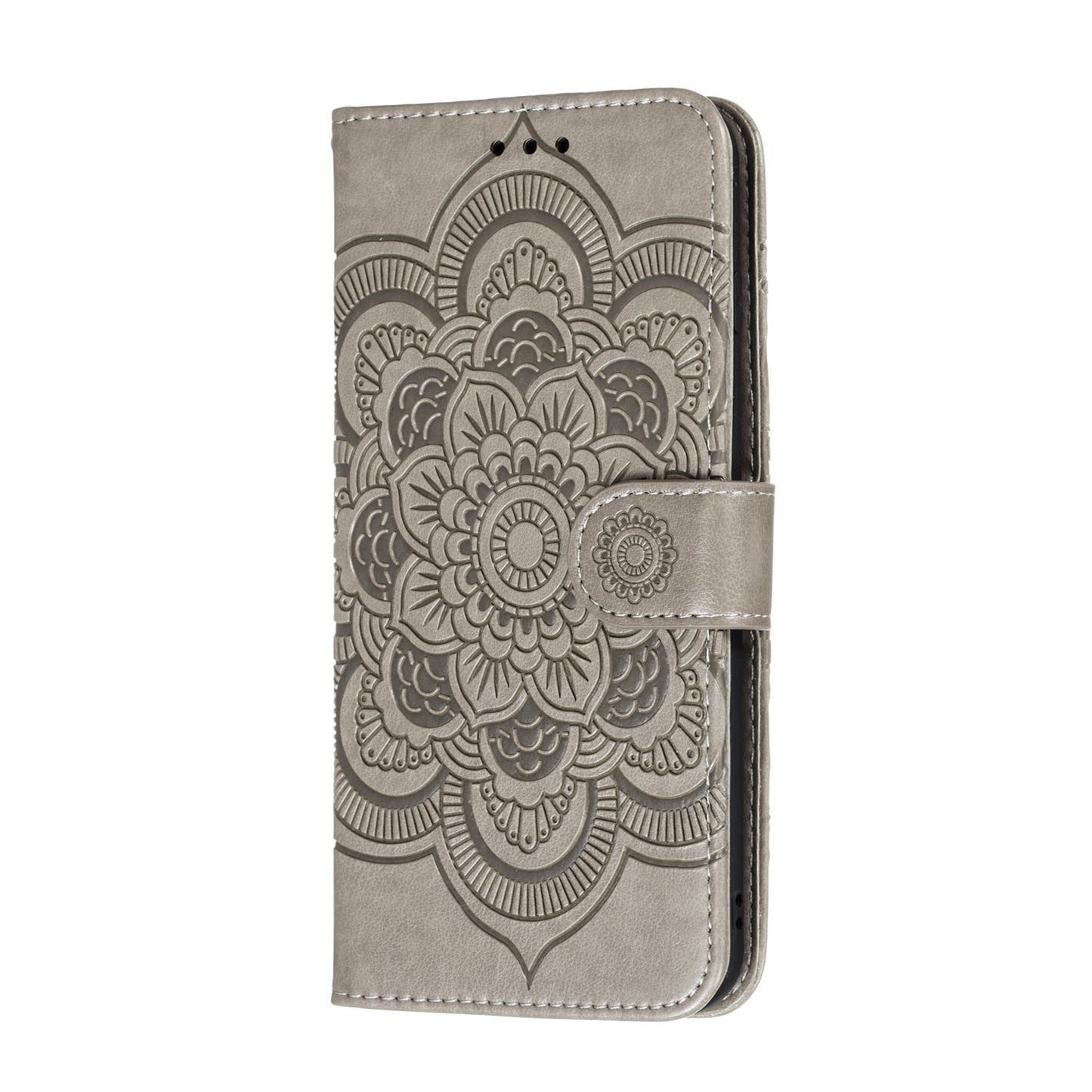 Imprint Mandala Flower Leather Wallet Stand Case for Xiaomi Mi 10 / Mi 10 Pro