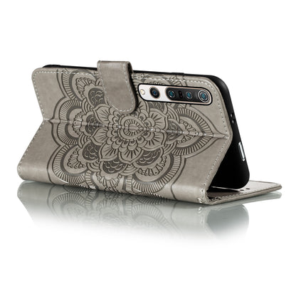 Imprint Mandala Flower Leather Wallet Stand Case for Xiaomi Mi 10 / Mi 10 Pro