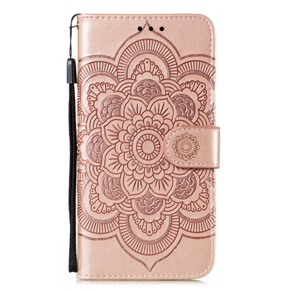 Imprint Mandala Flower Leather Wallet Stand Case for Xiaomi Mi 10 / Mi 10 Pro