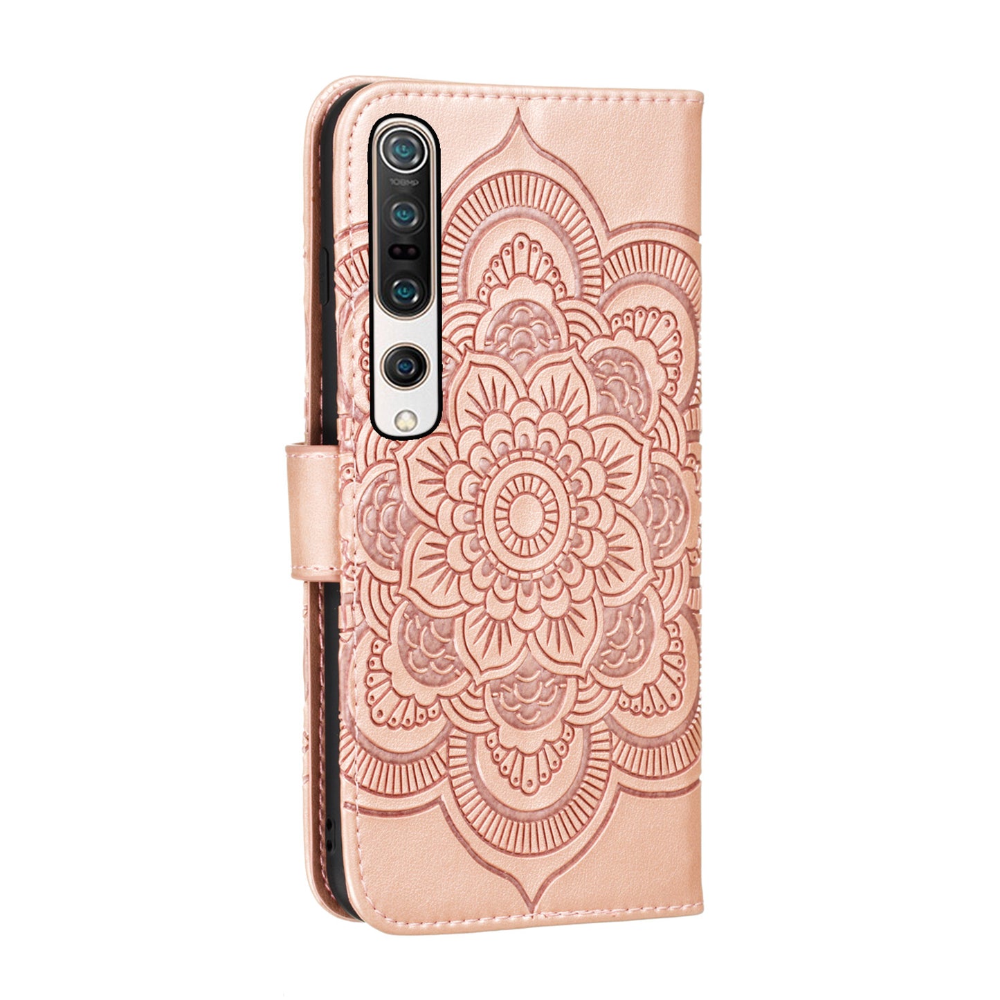 Imprint Mandala Flower Leather Wallet Stand Case for Xiaomi Mi 10 / Mi 10 Pro
