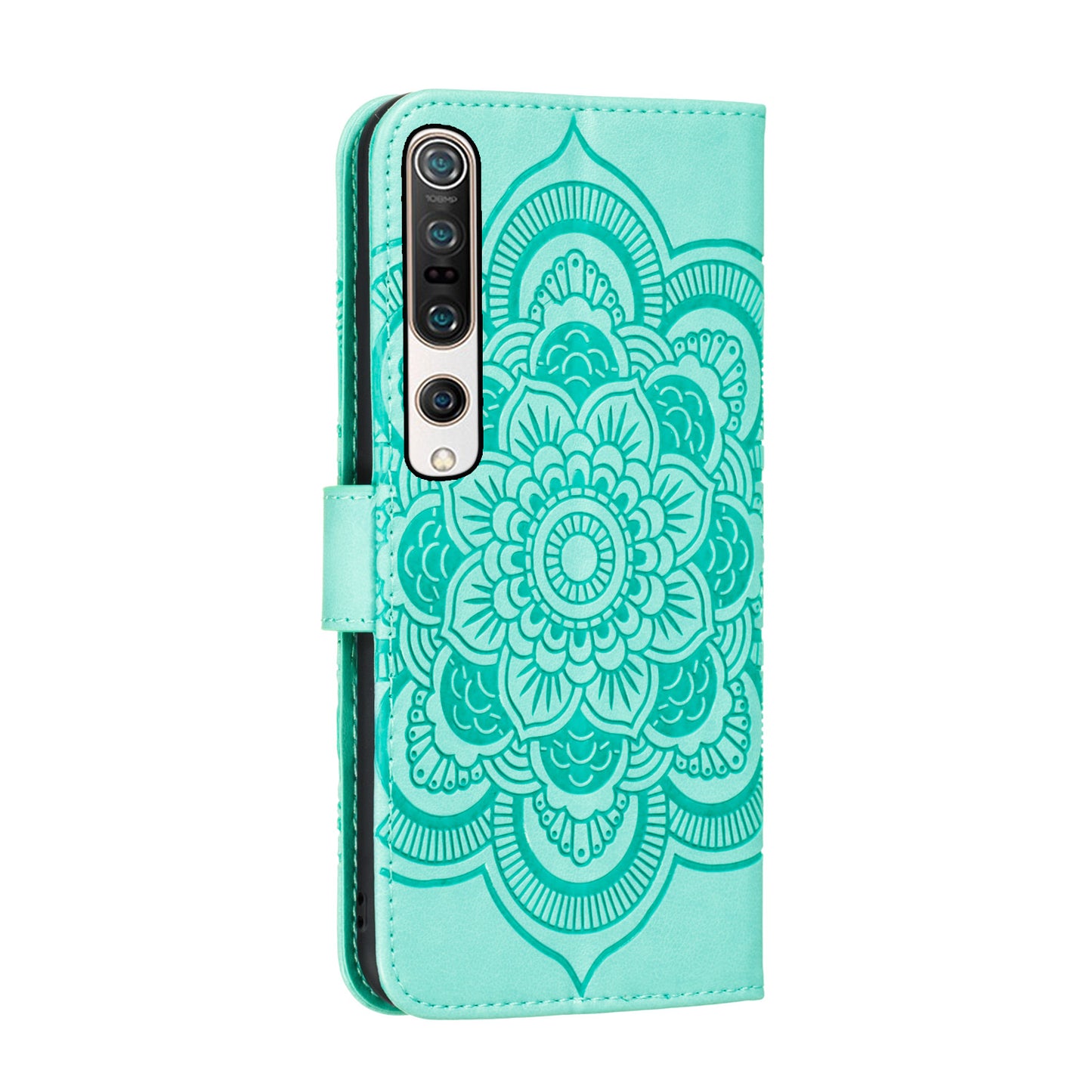 Imprint Mandala Flower Leather Wallet Stand Case for Xiaomi Mi 10 / Mi 10 Pro