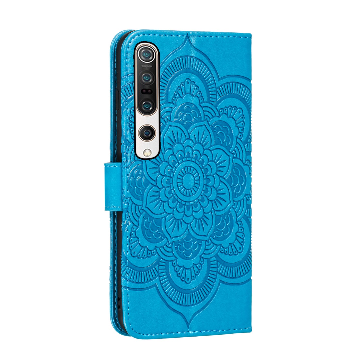Imprint Mandala Flower Leather Wallet Stand Case for Xiaomi Mi 10 / Mi 10 Pro