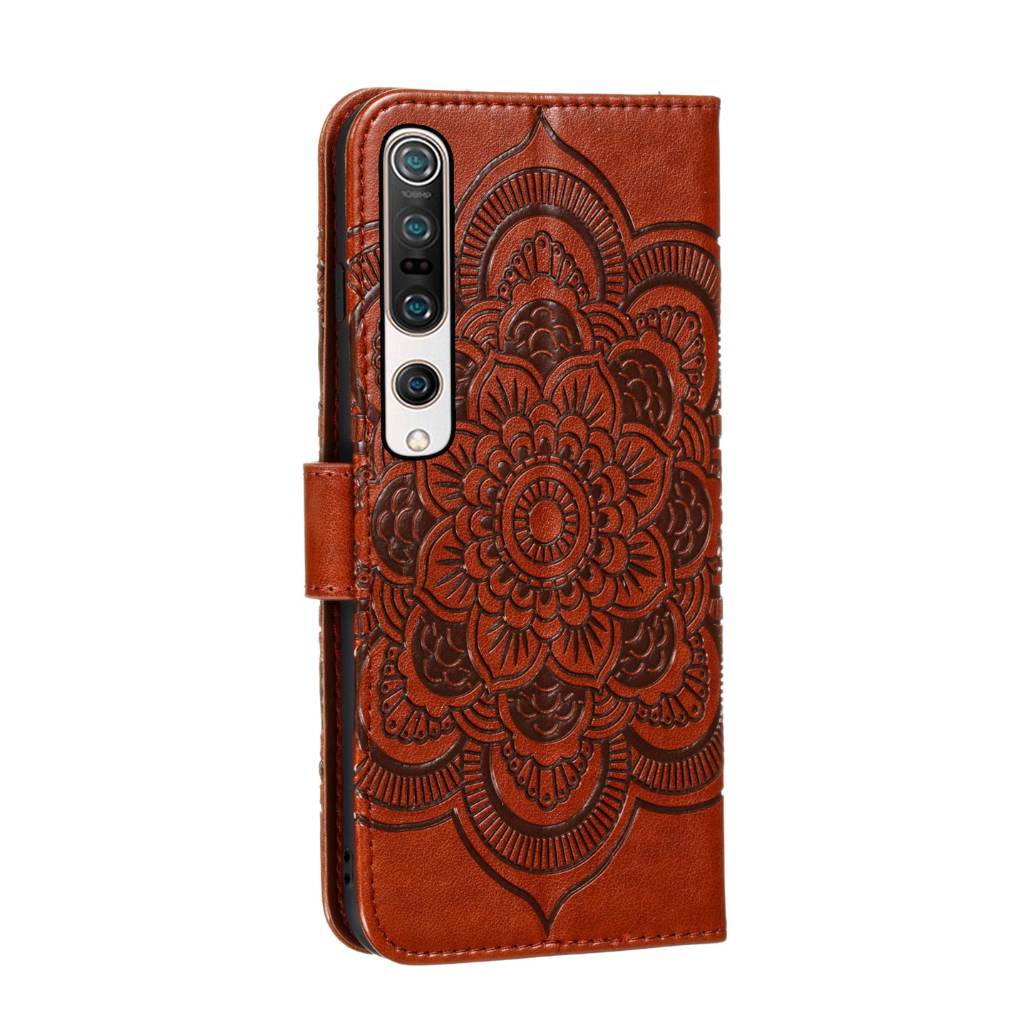 Imprint Mandala Flower Leather Wallet Stand Case for Xiaomi Mi 10 / Mi 10 Pro