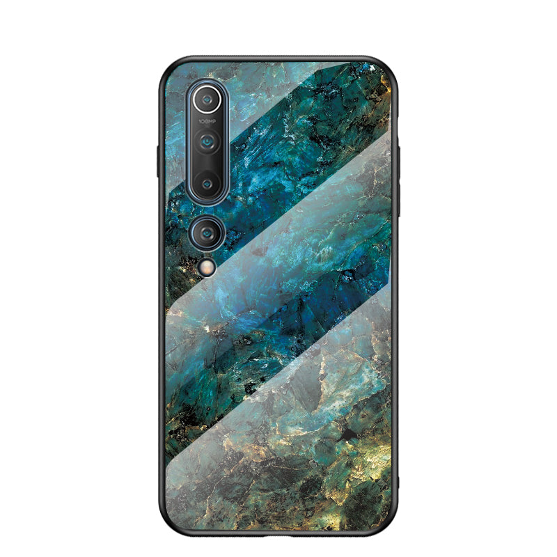 Marble Texture Tempered Glass + PC + TPU Hybrid Case for Xiaomi Mi 10