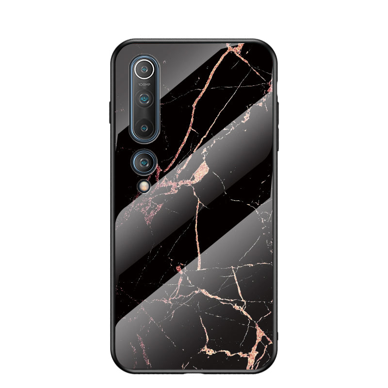 Marble Texture Tempered Glass + PC + TPU Hybrid Case for Xiaomi Mi 10