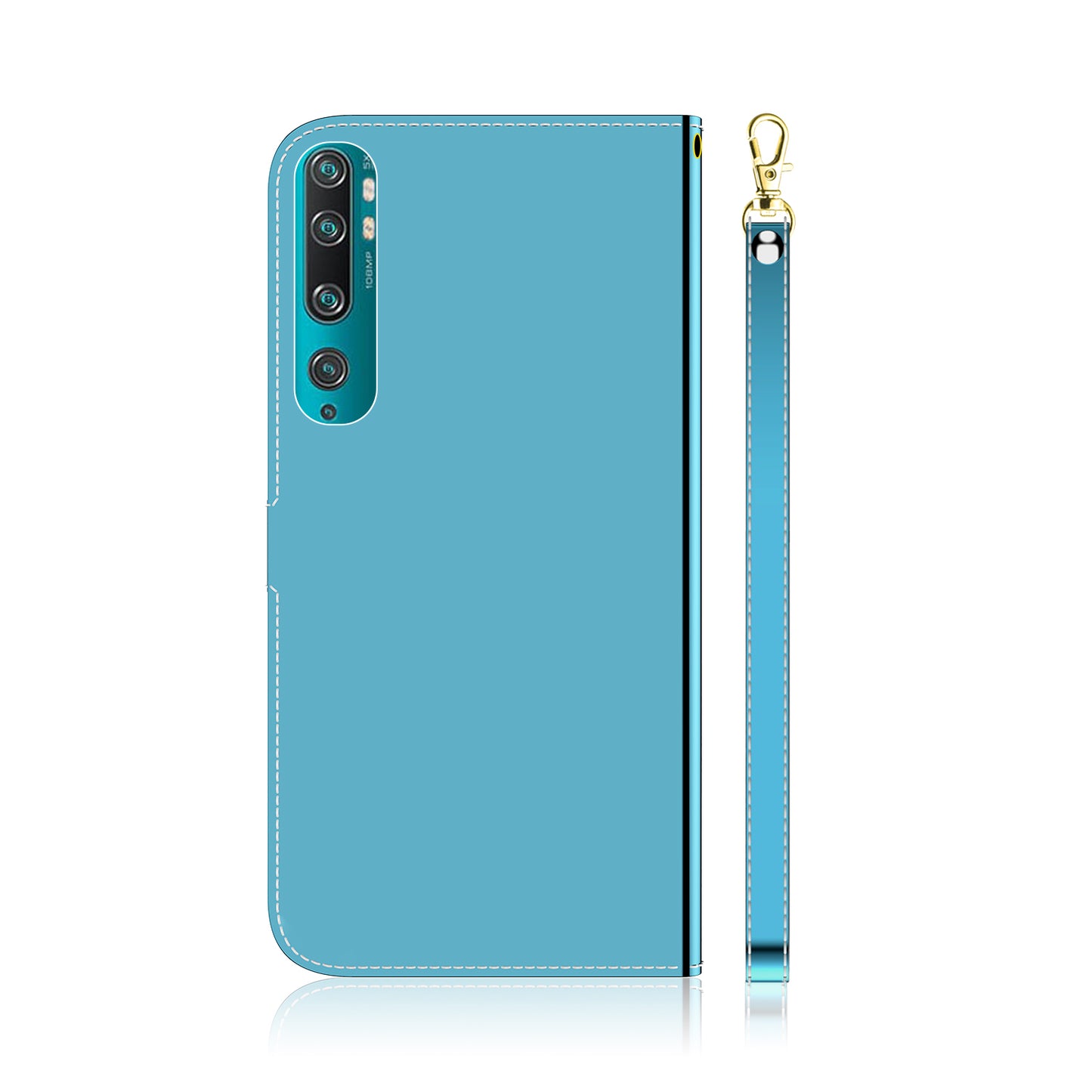 Mirror Surface Leather Wallet Stand Phone Cover for Xiaomi Mi 10/Mi 10 Pro