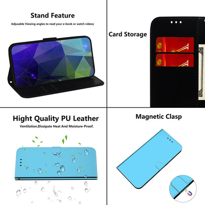 Mirror Surface Leather Wallet Stand Phone Cover for Xiaomi Mi 10/Mi 10 Pro