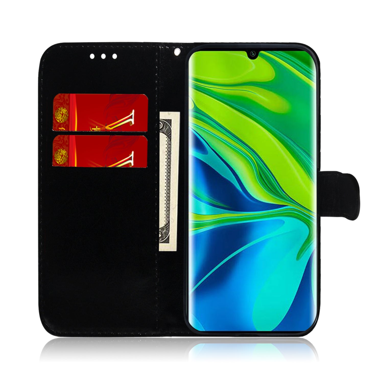 Mirror Surface Leather Wallet Stand Phone Cover for Xiaomi Mi 10/Mi 10 Pro