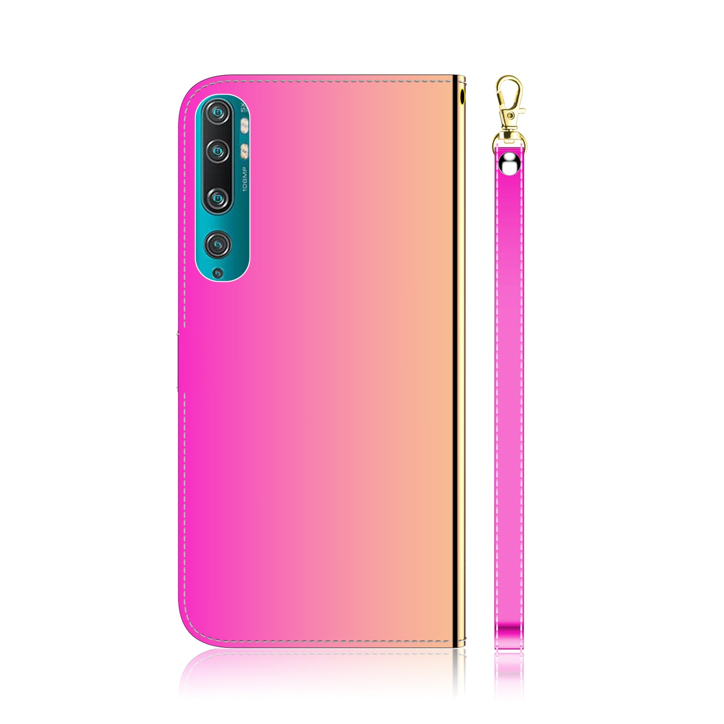 Mirror Surface Leather Wallet Stand Phone Cover for Xiaomi Mi 10/Mi 10 Pro
