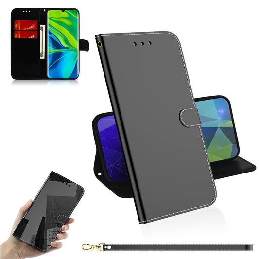 Mirror Surface Leather Wallet Stand Phone Cover for Xiaomi Mi 10/Mi 10 Pro