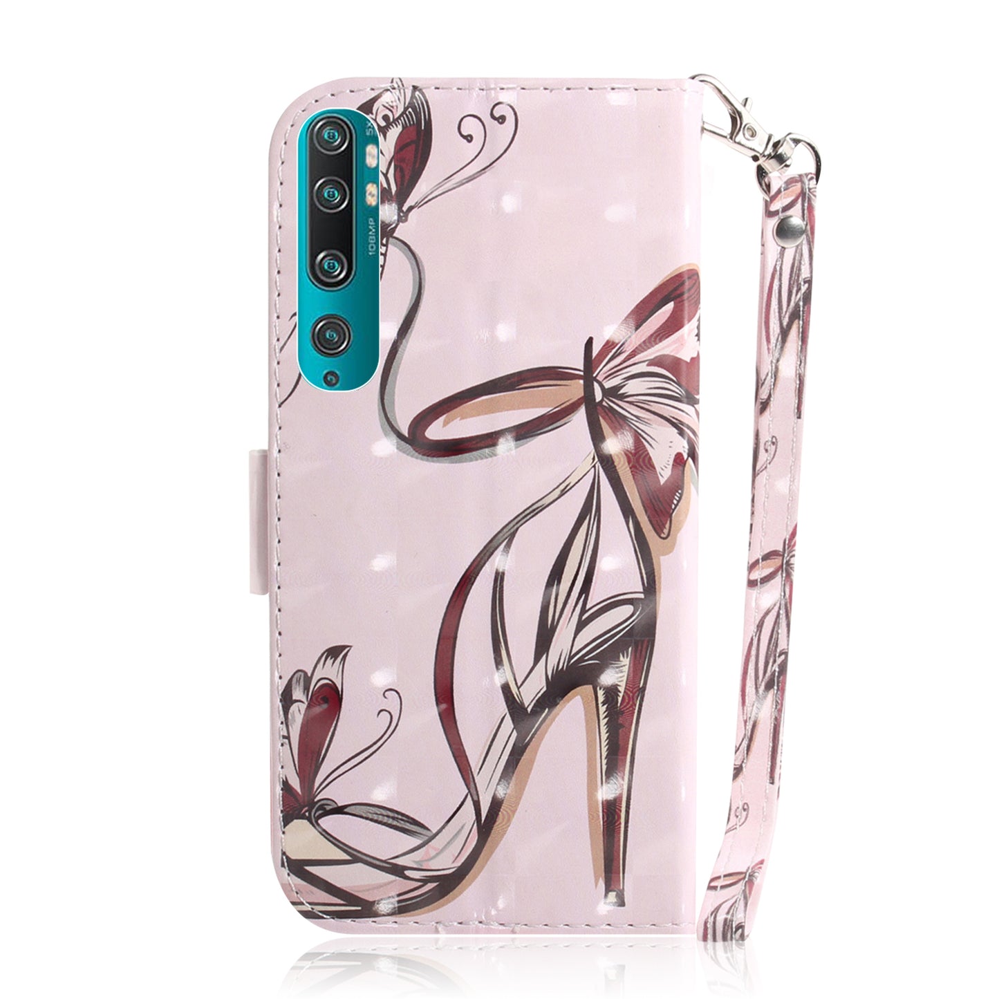 Light Spot Decor Patterned Leather Case Wallet Phone Shell for Xiaomi Mi 10/10 Pro
