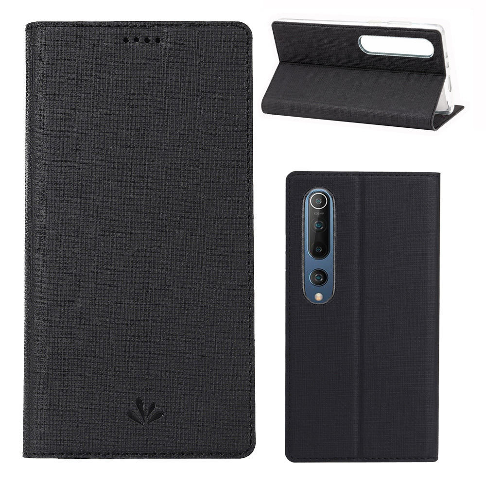 VILI DMX Cross Texture Stand Leather Card Holder Case for Xiaomi Mi 10 / Mi 10 Pro