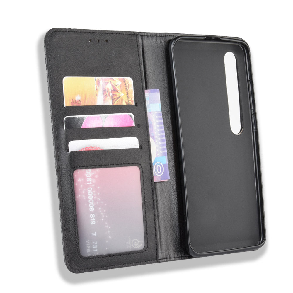 Auto-absorbed Retro Leather Wallet Case Shell for Xiaomi Mi 10 5G/Mi 10 Pro 5G