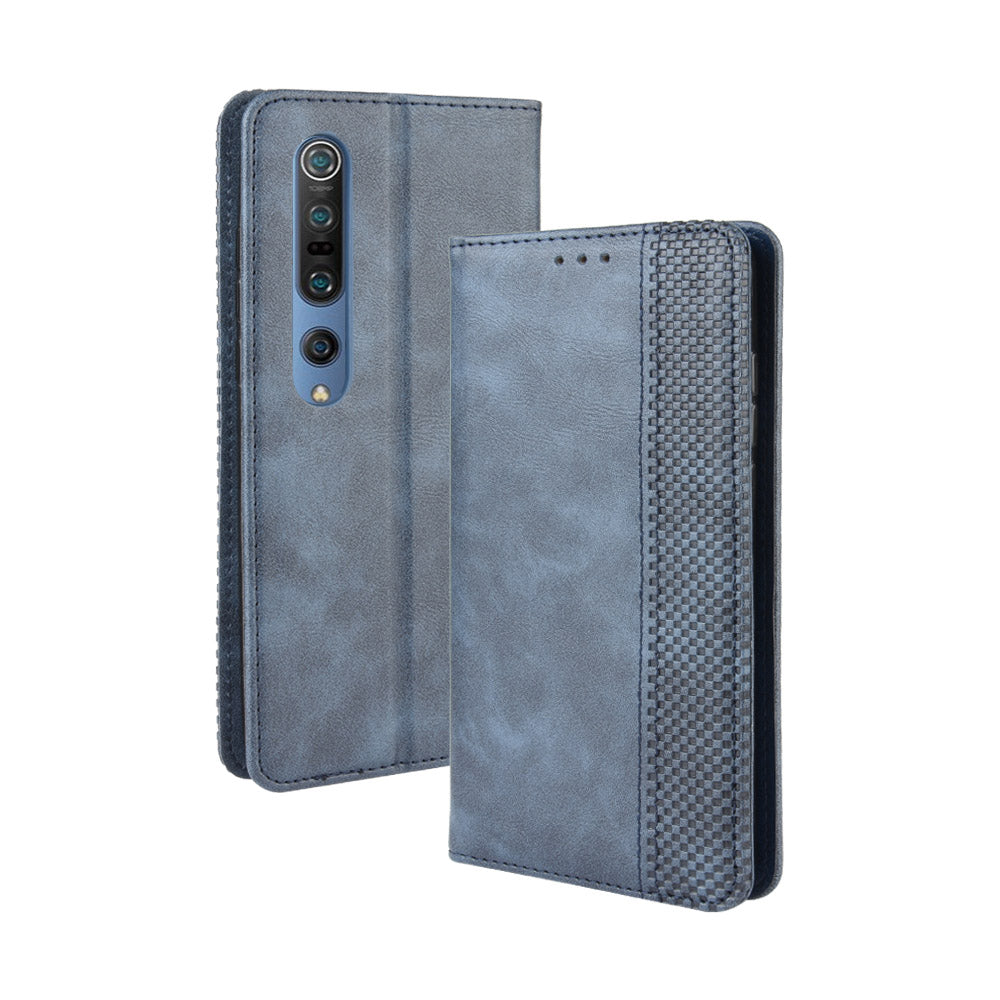 Auto-absorbed Retro Leather Wallet Case Shell for Xiaomi Mi 10 5G/Mi 10 Pro 5G