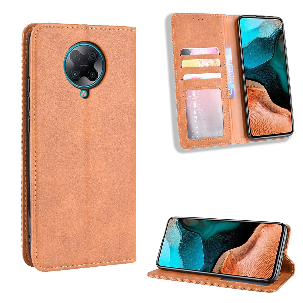 Retro Style Auto-absorbed Leather Shell for Xiaomi Redmi K30 Pro/Xiaomi Poco F2 Pro