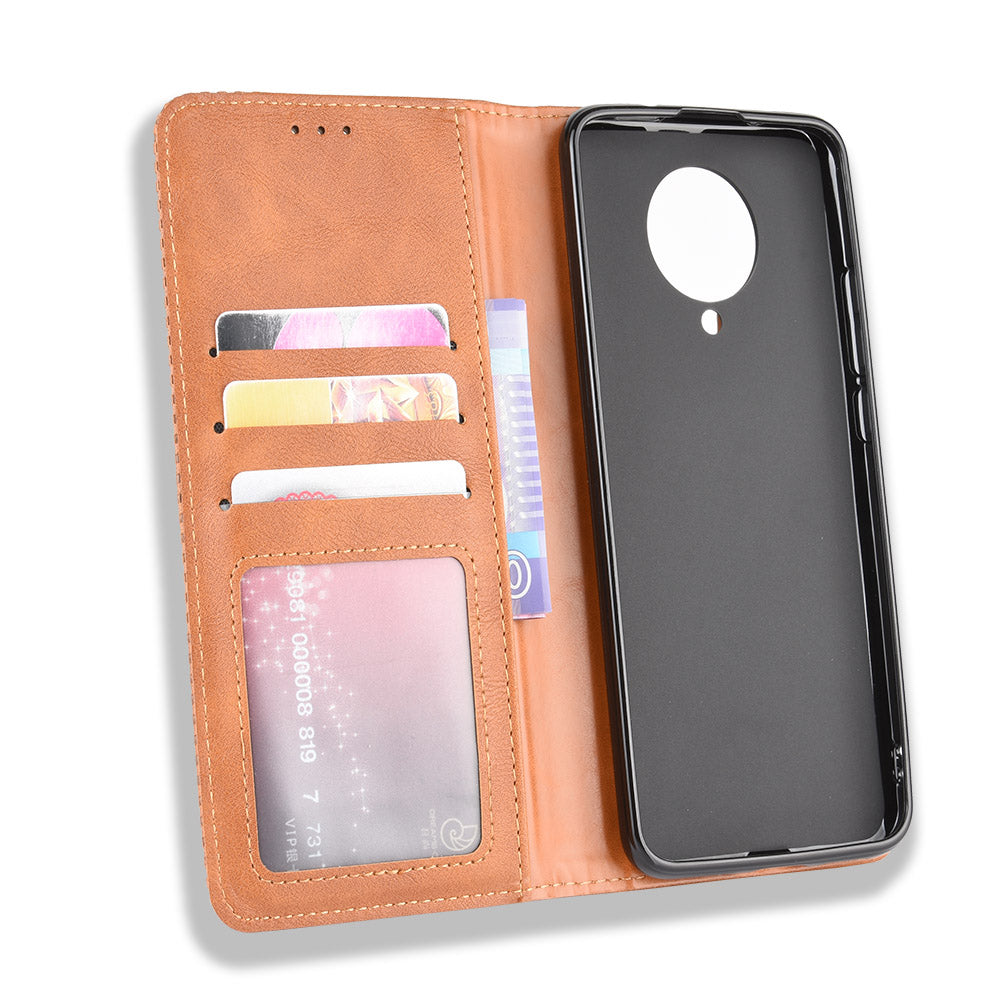 Retro Style Auto-absorbed Leather Shell for Xiaomi Redmi K30 Pro/Xiaomi Poco F2 Pro