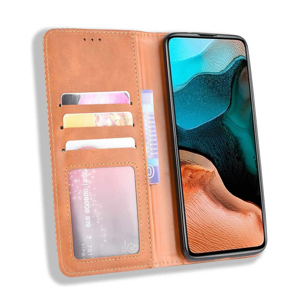 Retro Style Auto-absorbed Leather Shell for Xiaomi Redmi K30 Pro/Xiaomi Poco F2 Pro