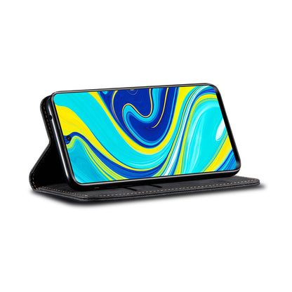 Retro Style Jeans Cloth Leather Shell for Xiaomi Redmi Note 9/Redmi 10X 4G