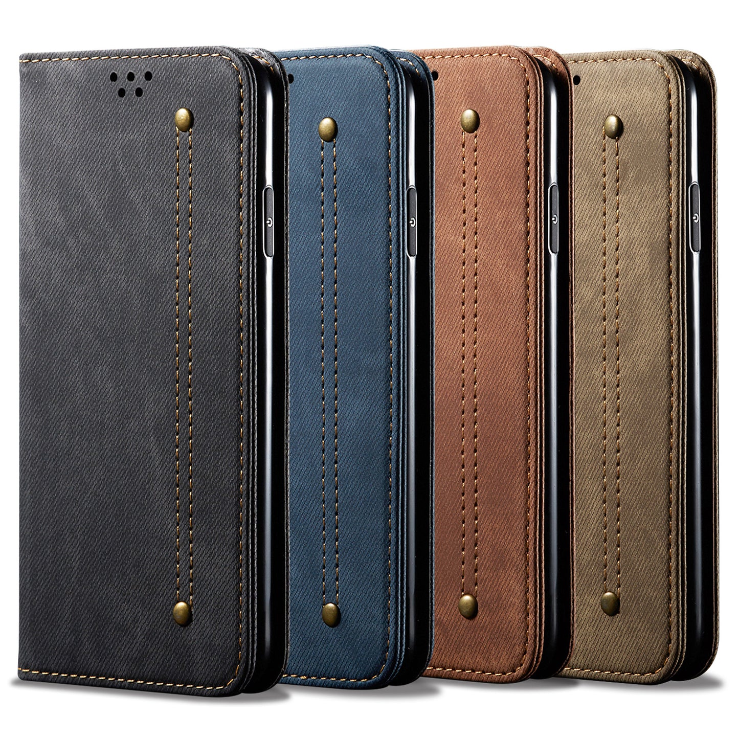 Retro Style Jeans Cloth Leather Shell for Xiaomi Redmi Note 9/Redmi 10X 4G