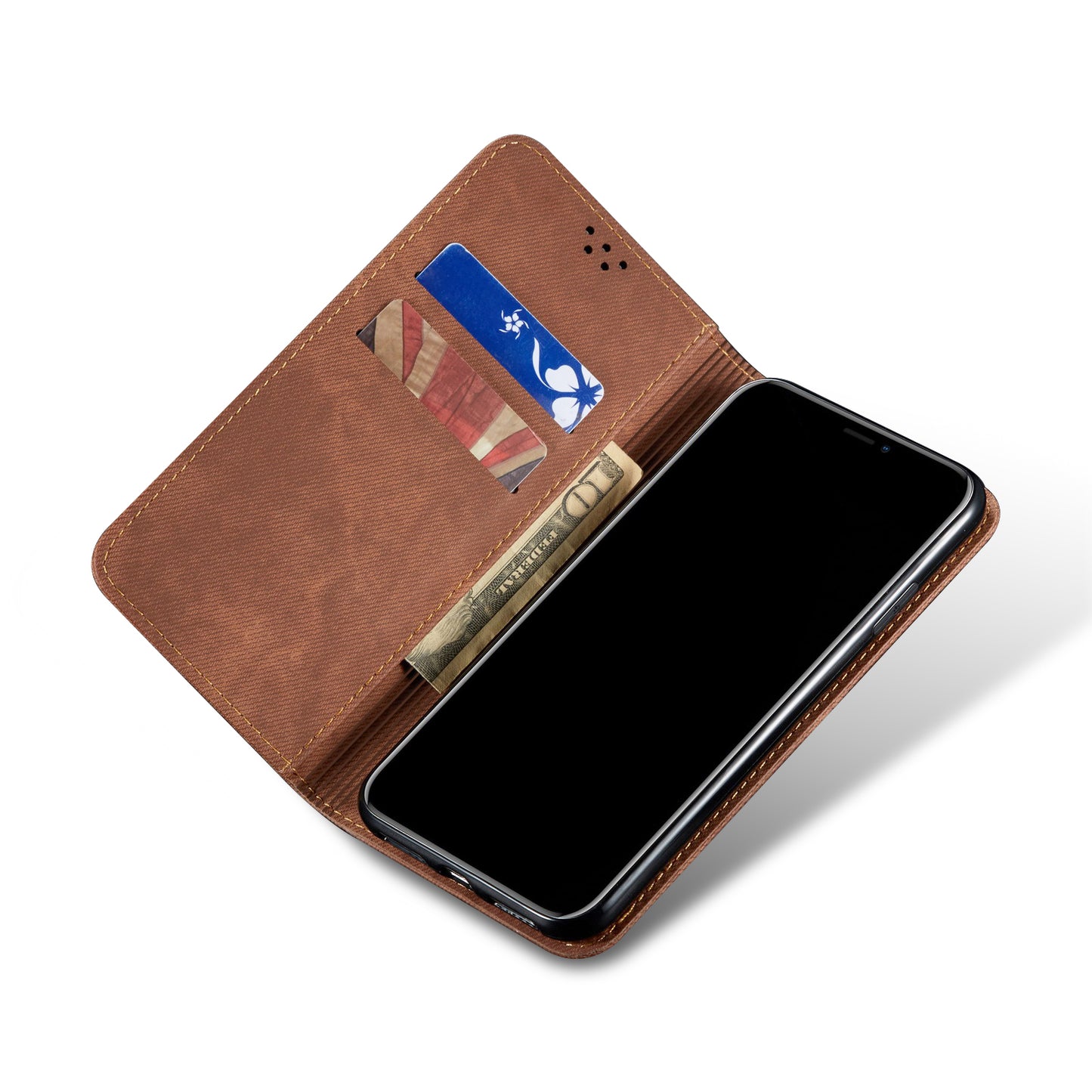 Retro Style Jeans Cloth Leather Shell for Xiaomi Redmi Note 9/Redmi 10X 4G