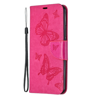 Imprint Butterflies Wallet Stand Flip Leather Phone Shell for Xiaomi Redmi 9