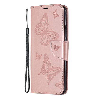 Imprint Butterflies Wallet Stand Flip Leather Phone Shell for Xiaomi Redmi 9