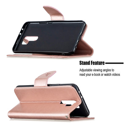 Imprint Butterflies Wallet Stand Flip Leather Phone Shell for Xiaomi Redmi 9