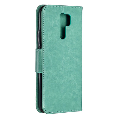 Imprint Butterflies Wallet Stand Flip Leather Phone Shell for Xiaomi Redmi 9