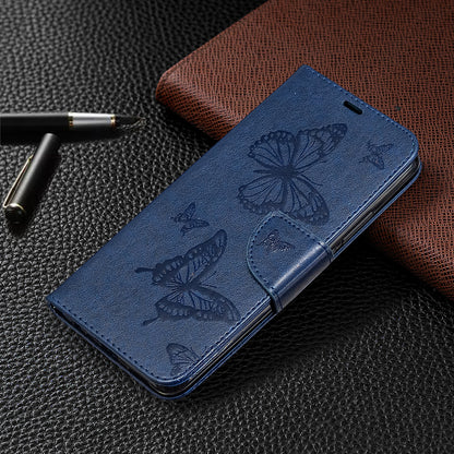 Imprint Butterflies Wallet Stand Flip Leather Phone Shell for Xiaomi Redmi 9