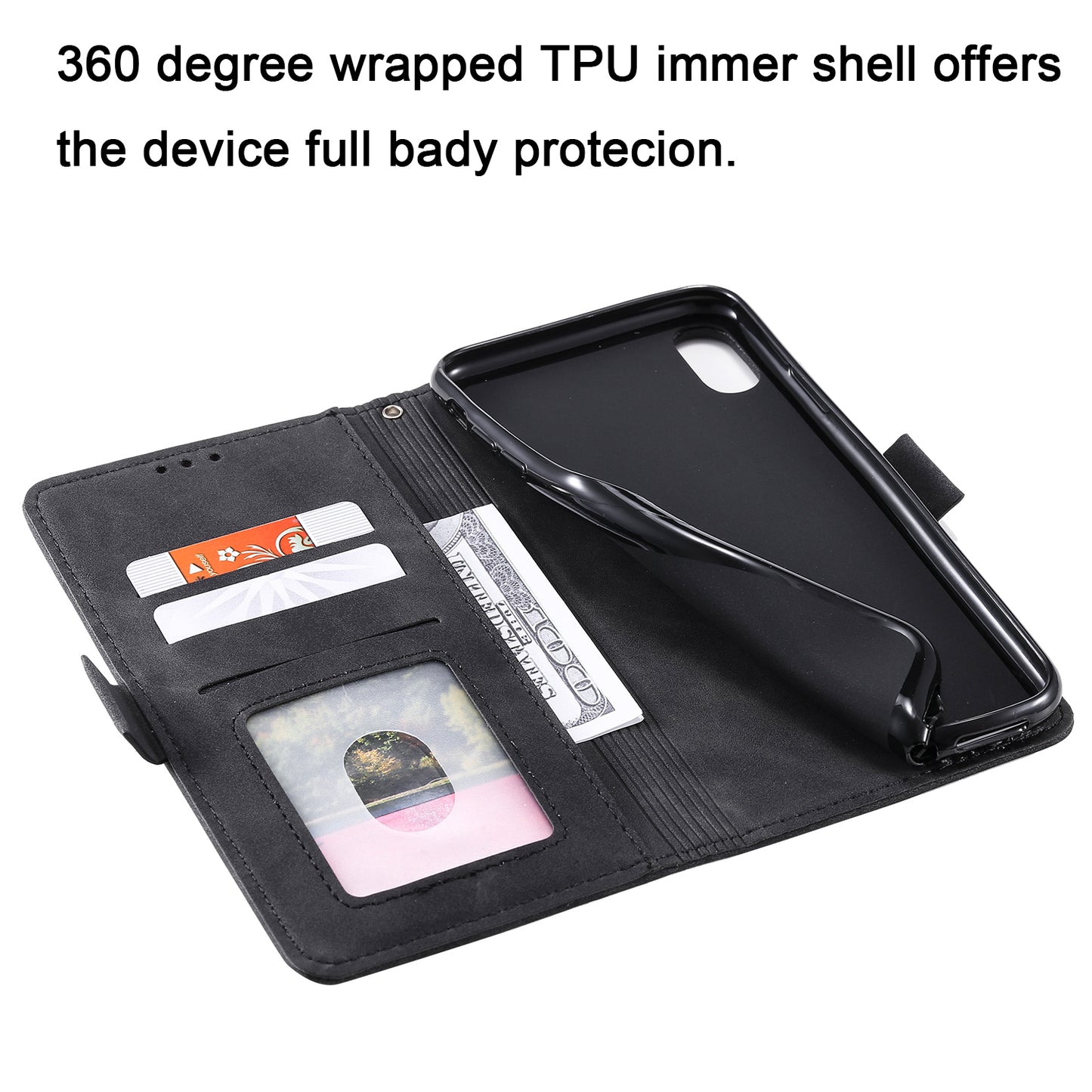 Rerto Splicing Leather Cover with Wallet for Xiaomi Redmi 9A