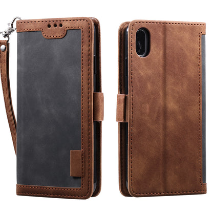 Rerto Splicing Leather Cover with Wallet for Xiaomi Redmi 9A