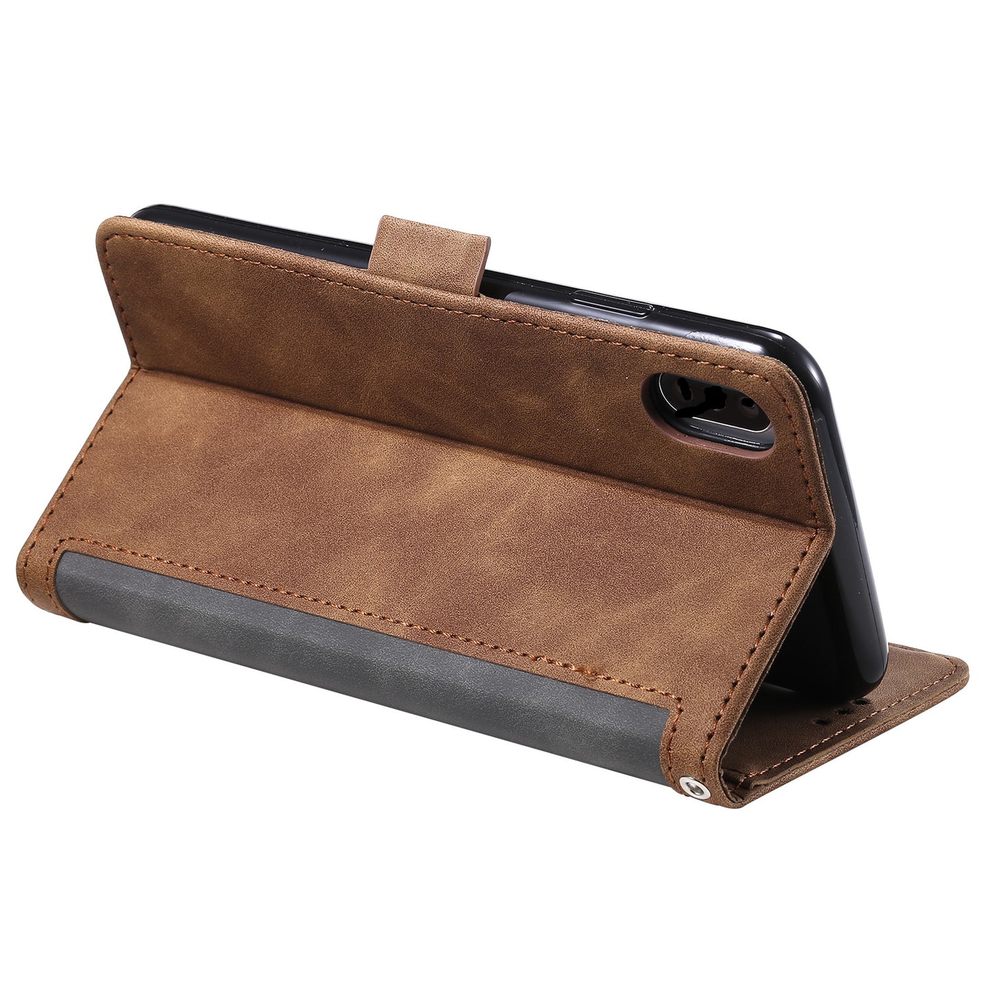 Rerto Splicing Leather Cover with Wallet for Xiaomi Redmi 9A