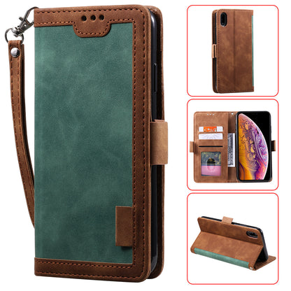 Rerto Splicing Leather Cover with Wallet for Xiaomi Redmi 9A