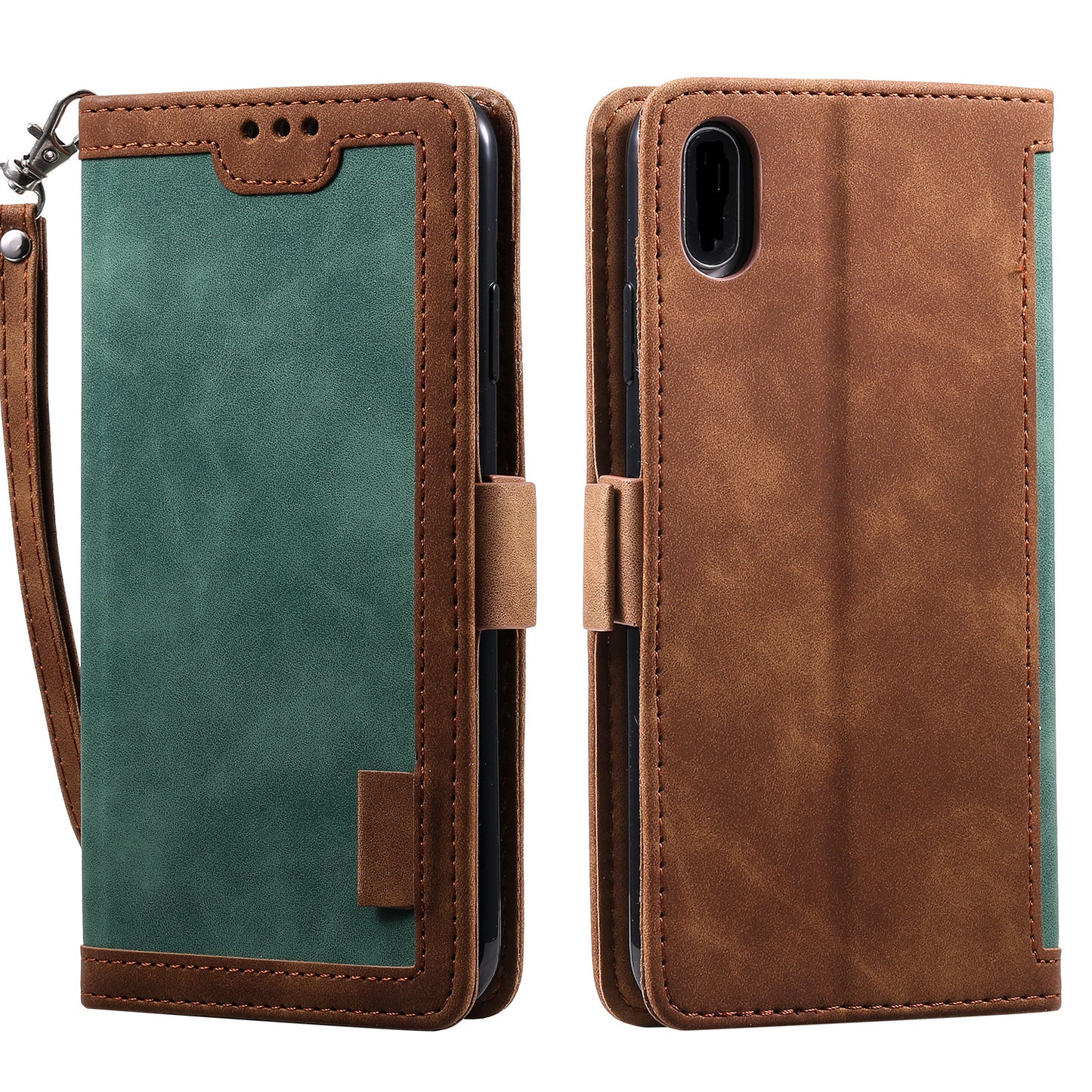 Rerto Splicing Leather Cover with Wallet for Xiaomi Redmi 9A