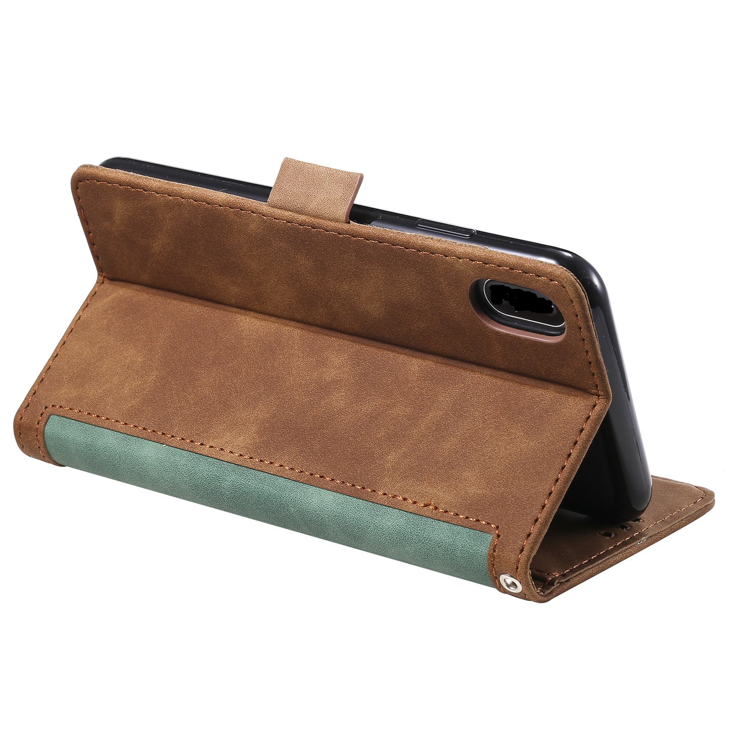 Rerto Splicing Leather Cover with Wallet for Xiaomi Redmi 9A