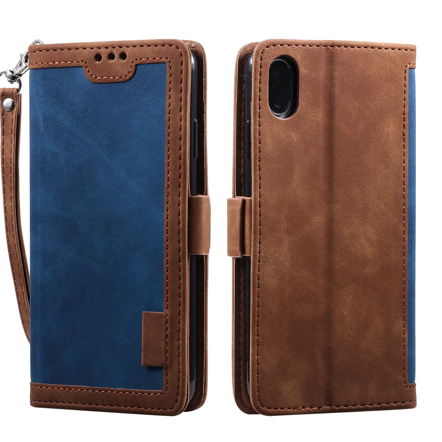 Rerto Splicing Leather Cover with Wallet for Xiaomi Redmi 9A