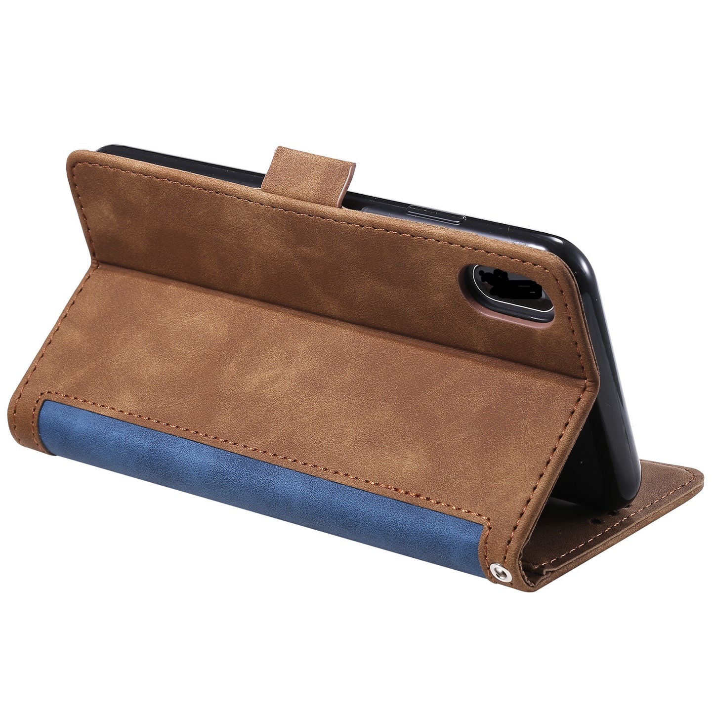 Rerto Splicing Leather Cover with Wallet for Xiaomi Redmi 9A