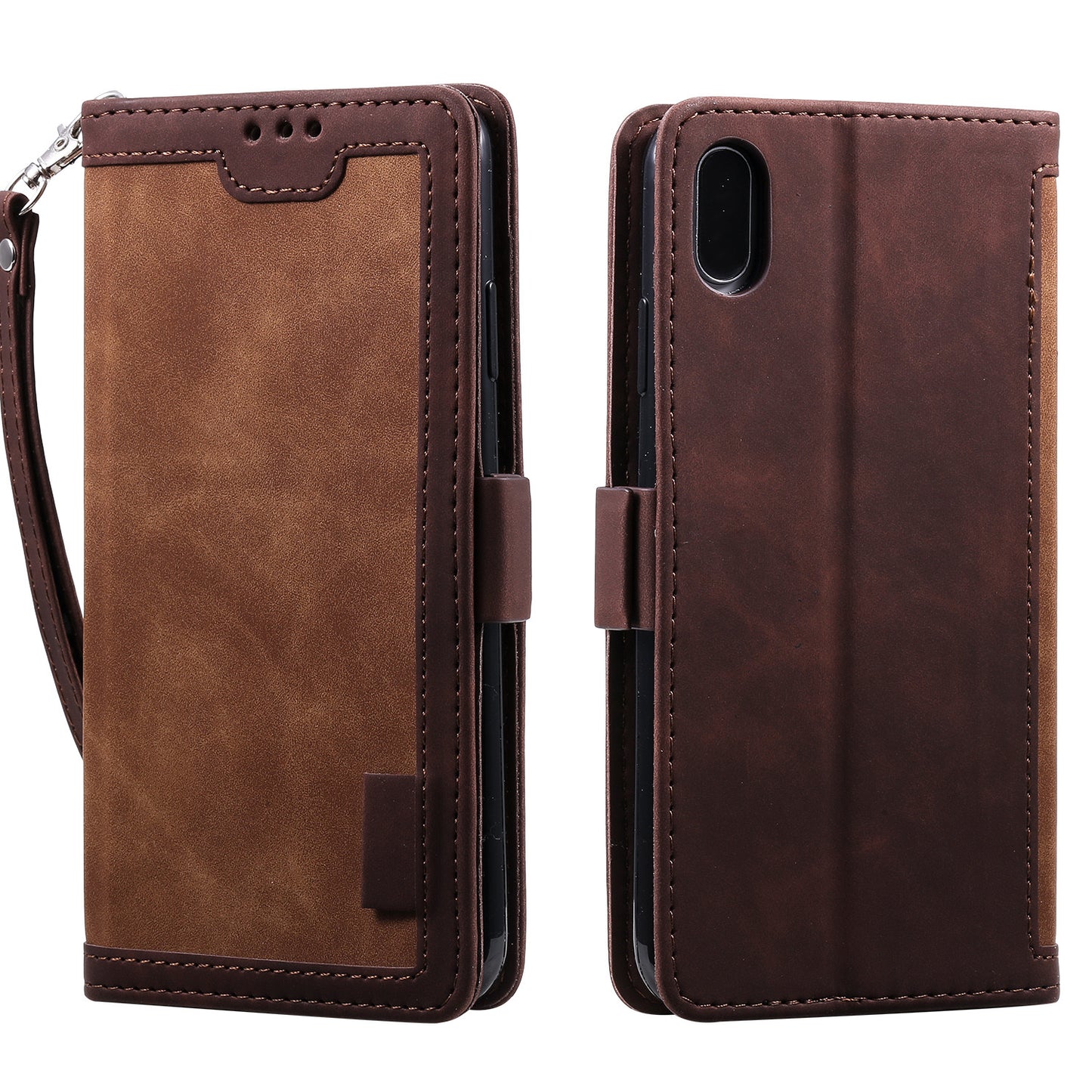 Rerto Splicing Leather Cover with Wallet for Xiaomi Redmi 9A